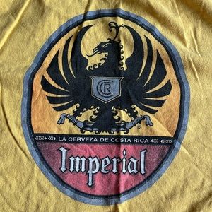 🇨🇷🍺Men’s XL yellow T-shirt original La Cerveza De Costa Rica Imperial